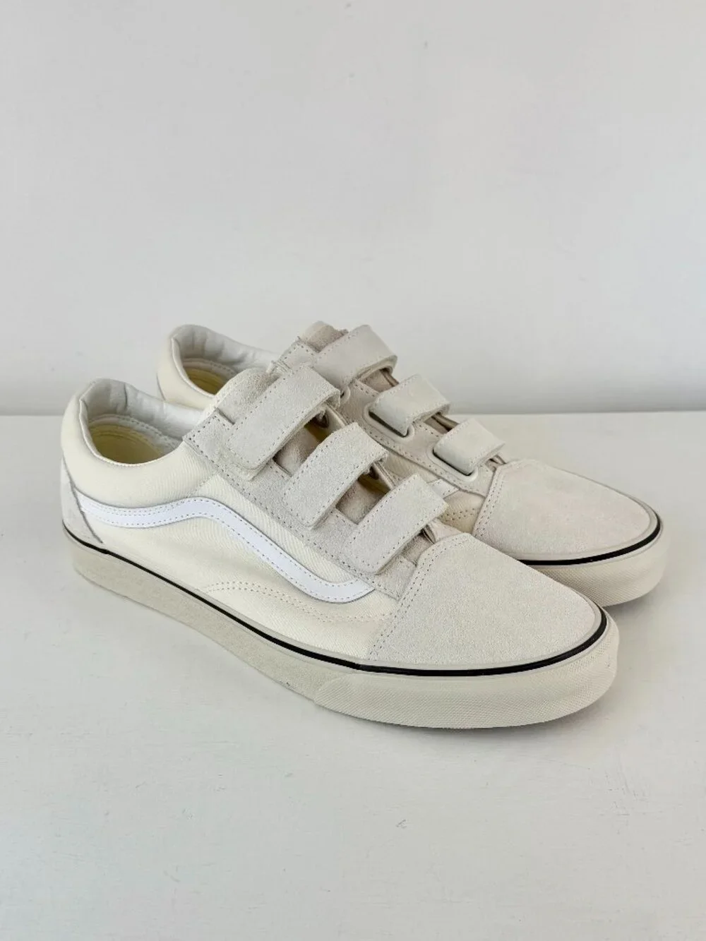 M11.5, W13 - Vans Old Skool V Suede Canvas Sneaker - Marshmallow/Turtledove